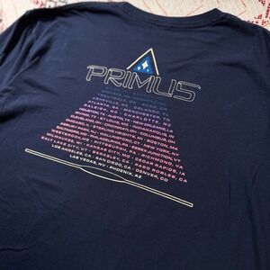 Primus 2024 Tour Shirt Navy Blue Long Sleeve Band Tee Concert Graphic Mens Large